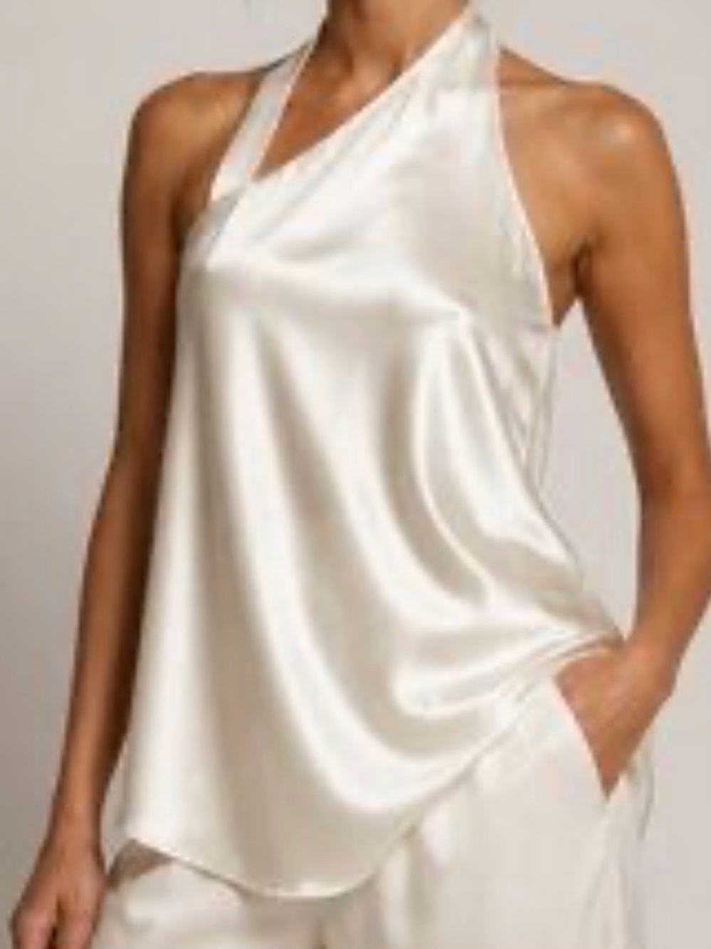 Zara High Neck Satin Top